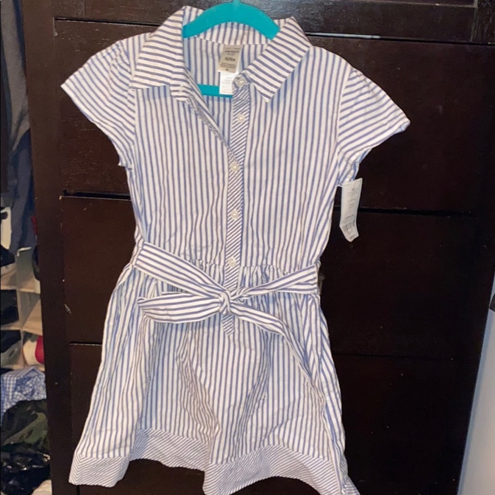 Kids Nautical Blue and White striped dress